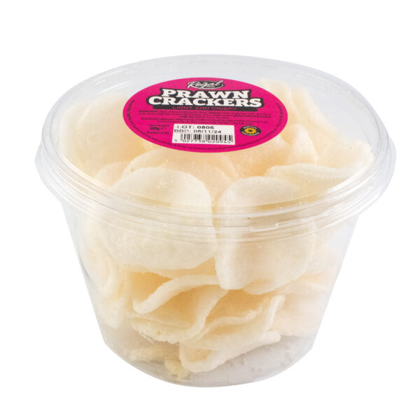 Regal Snacks Prawn Crackers are perfect for sharing at home with family and friends. Regal Snacks Prawn Crackers are made from finest ingredients and made with sunflower oil to achieve that crisp perfection. 80g